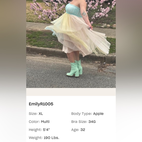 Anthropologie Pernille Rosenkilde Strapless Pastel Tulle Dress Large NWOT - Picture 3 of 10